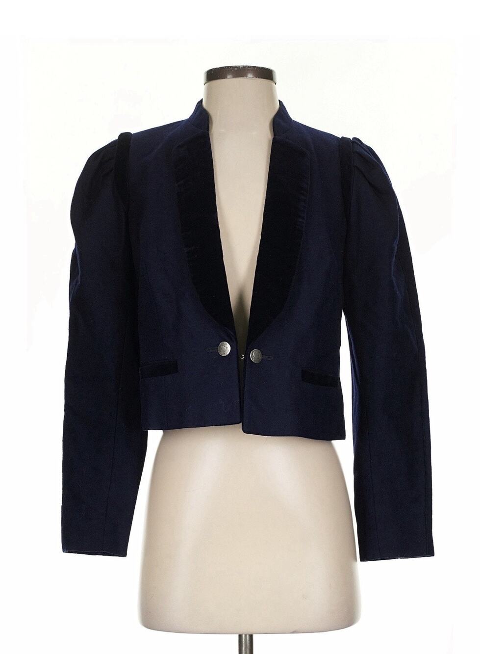 trachten ous osterreich Von Wenger Navy Black Cropped Jacket Concho Buttons 36